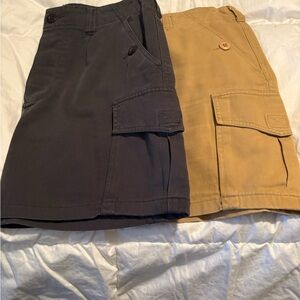 Abercrombie and Fitch Women’s skirts in Charcoal and Tan Khaki.